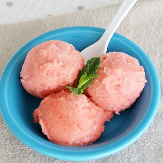 Rhubarb-Strawberry-Ginger Sorbet