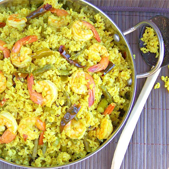 Shrimp and Asparagus Biryani