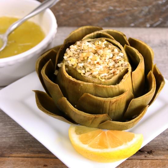 Lemon Garlic Artichokes