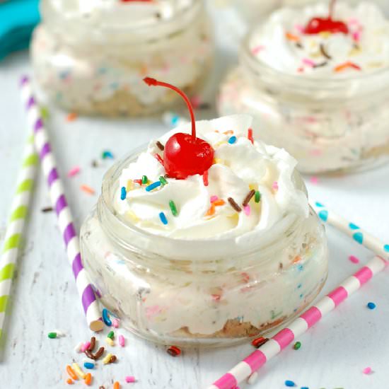 No Bake Funfetti Cheesecake Cups