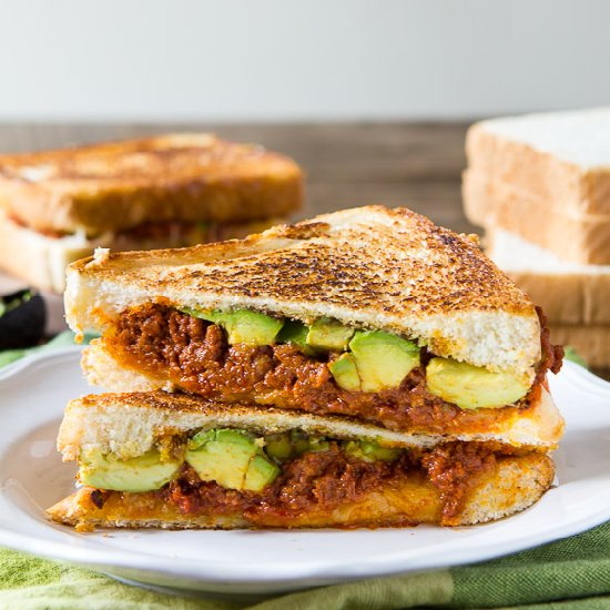 Chorizo avocado grilled cheese