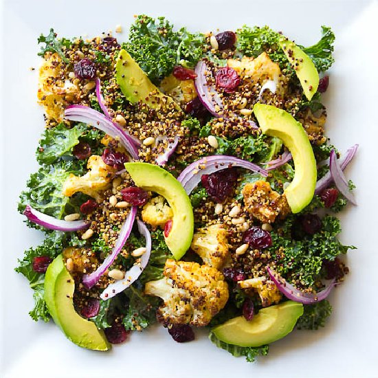 Spicy Cauliflower & Kale Salad