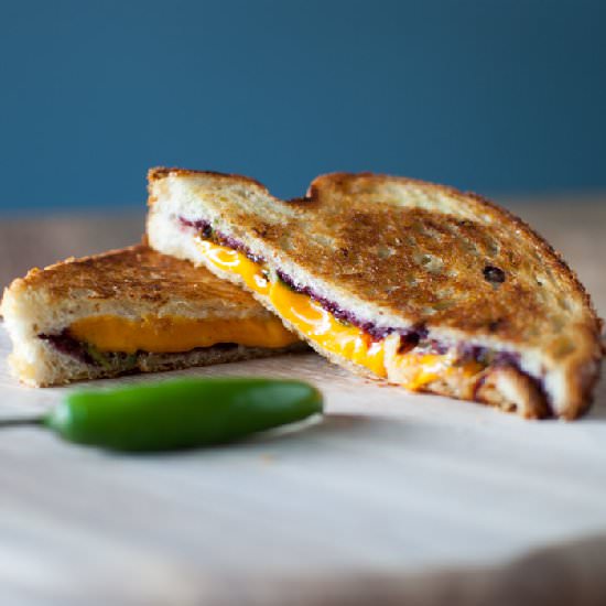 Spicy Boysenberry Grilled Cheese