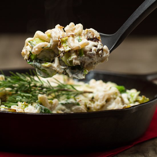 Brussels Sprouts Fontina Mac&Cheese