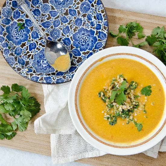 Coconut Carrot Soup Thai Gremolata