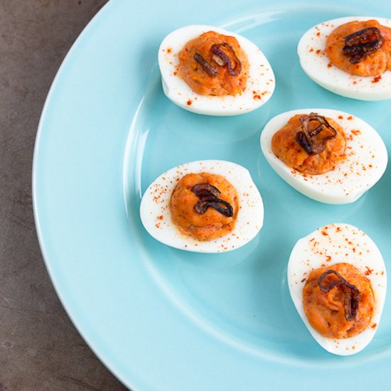 Sun-Dried Tomato Deviled Eggs