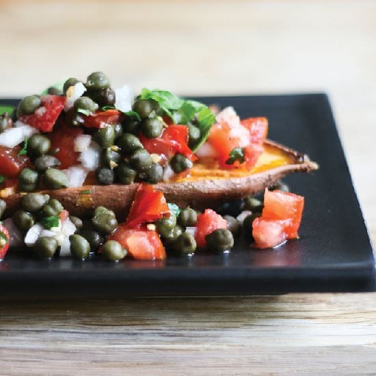 Baked Yams with Green Chickpea