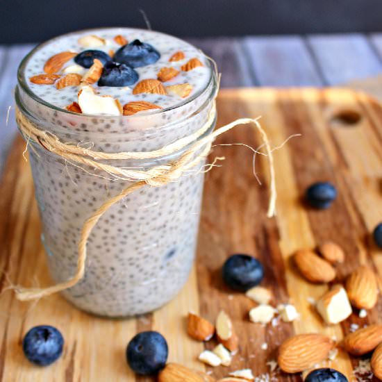 Blueberry Almond Chia Seed Pudding