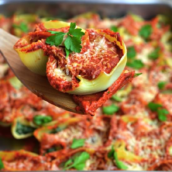 Spinach and Ricotta Lumaconi