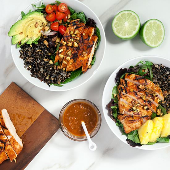 Pineapple-Sriracha Chicken Bowls