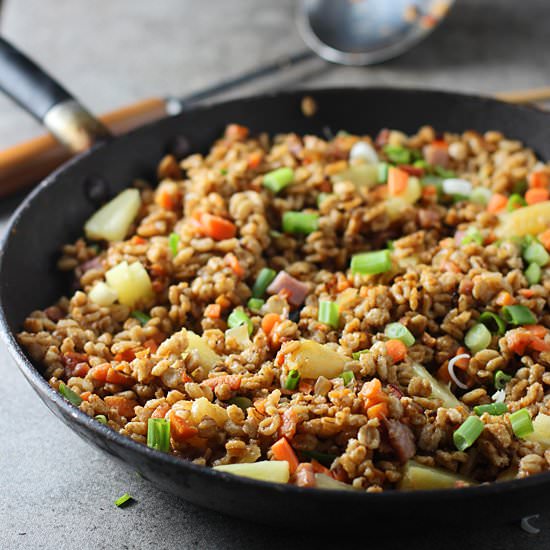 Pineapple & Ham Farro “Fried Rice”