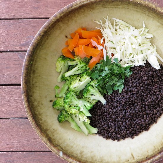 Lentil Salad + Miso Maple Dressing