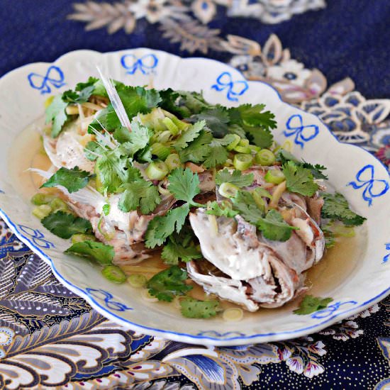 Steamed Snapper with Ginger & Onion