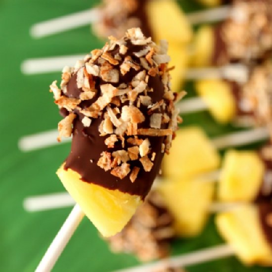 Frozen Chocolate Pineapple Pops