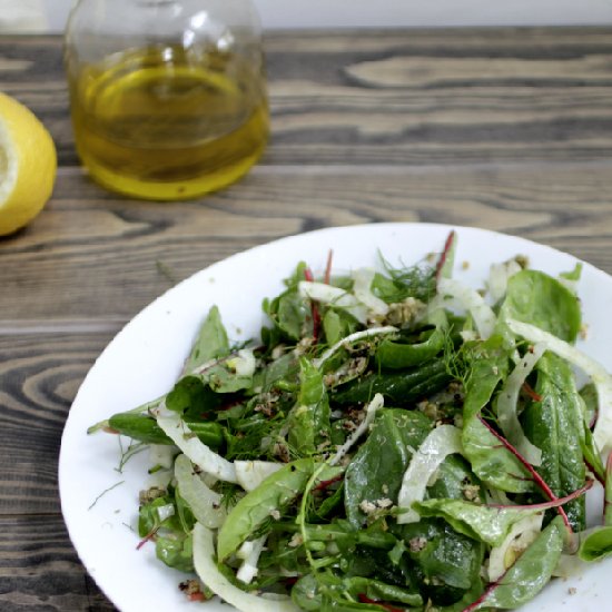 Mix-Leaf Fennel Salad with Capers