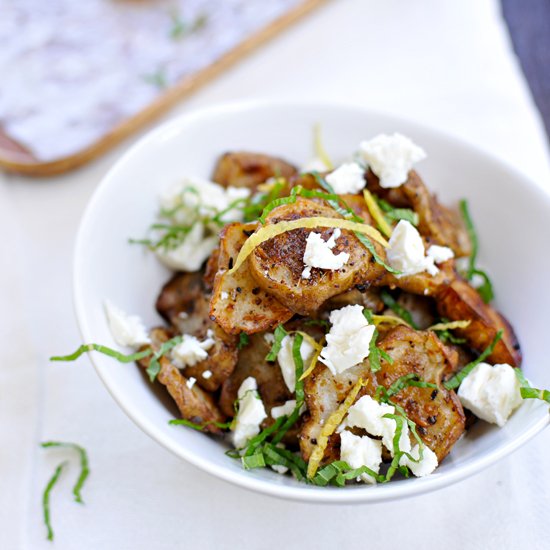 Roasted Sunchokes w/ Mint & Feta