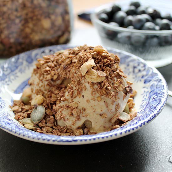 Chocolate Granola, Banana Ice Cream