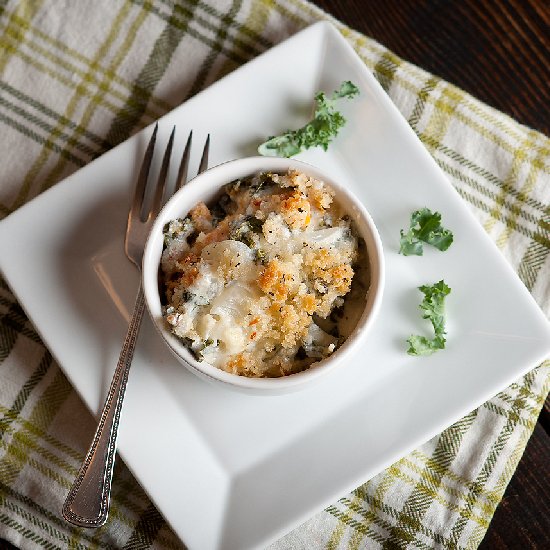 Kale and Butternut Squash Gratin