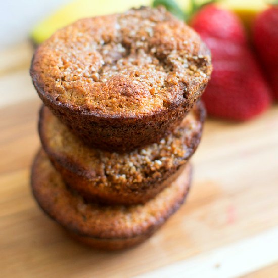 Strawberry Banana Buckwheat Muffins