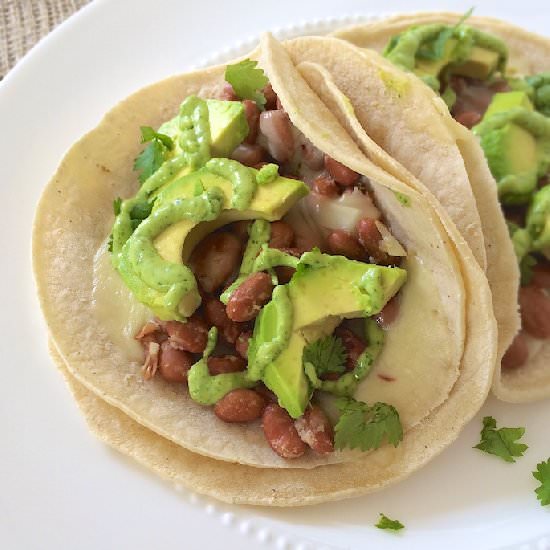 Avocado, Bean & Chipotle Tacos