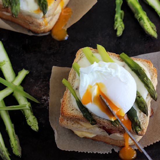 Croque Madame with Asparagus