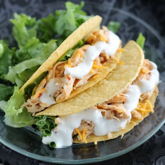 Crockpot Ranch Chicken Tacos