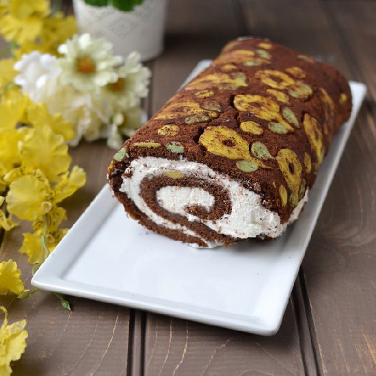 Patterned Swiss Roll Cake