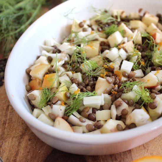 Fennel-Apple Salad with Lentils