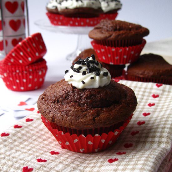 Beetroot and chocolate cupcake