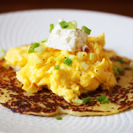 Potato Pancake with Scrambled Eggs