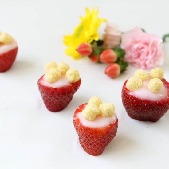 Strawberry yogurt bites