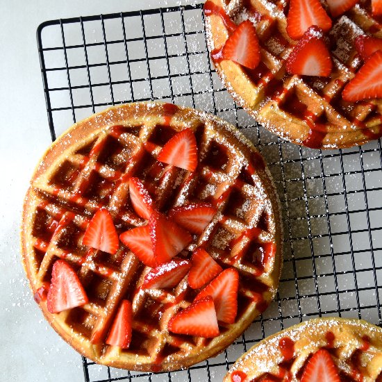 Buttermilk Waffles & Strawberries