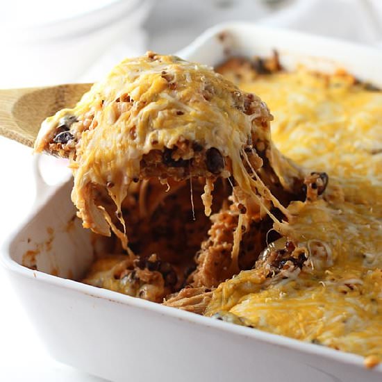 Chicken Enchilada Quinoa Bake