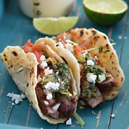 Chili Rubbed Steak Tacos