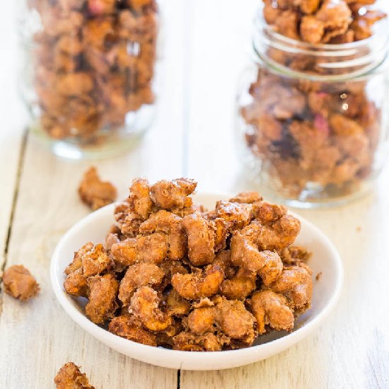 Cinnamon Sugar Candied Cashews (GF)