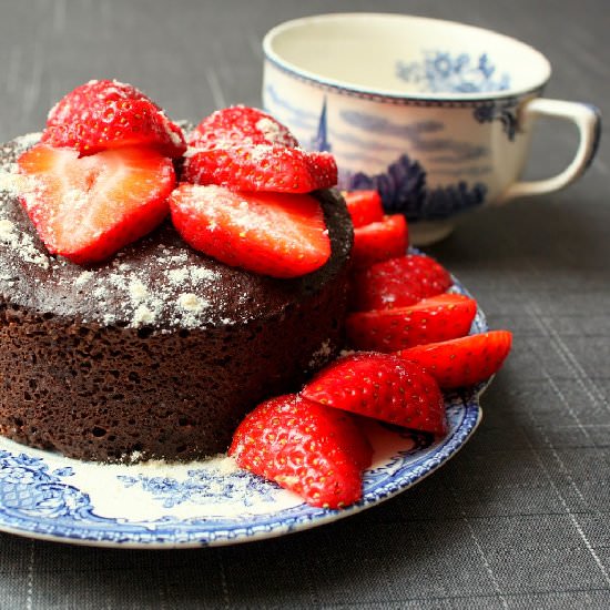 Low Carb Carob Cake for One