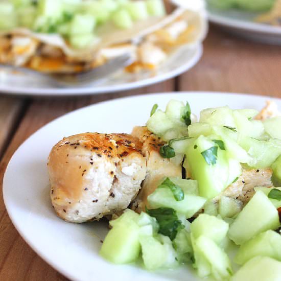 Grilled Chicken with Honeydew Salsa