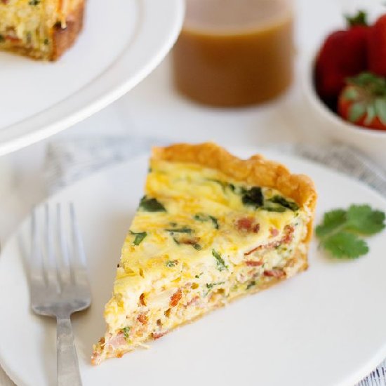 Deep Dish Bacon Spinach Quiche