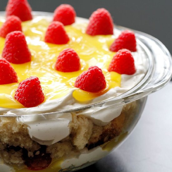 Lemon Raspberry Sunshine Trifle