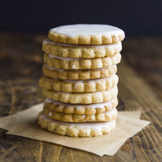 Lemon Basil Shortbread Cookies