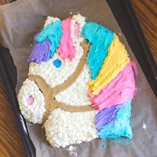 Rainbow pony cake