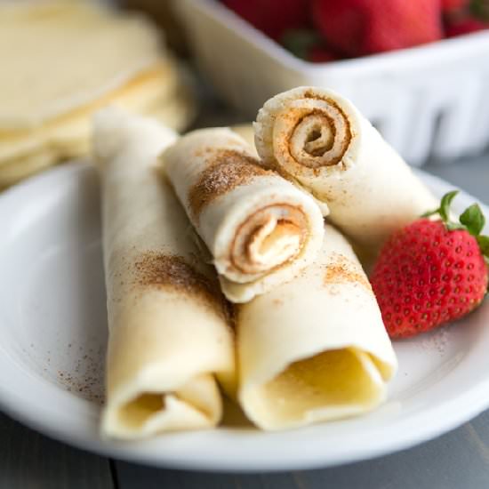 Cinnamon Sugar Pancake Rolls