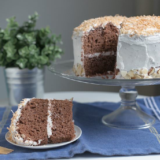 Chocolate Coconut Chiffon Cake