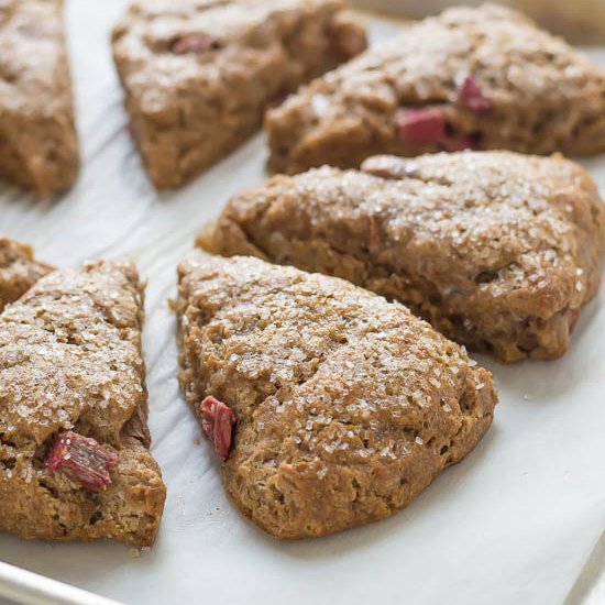 Whole Wheat Rhubarb Scones