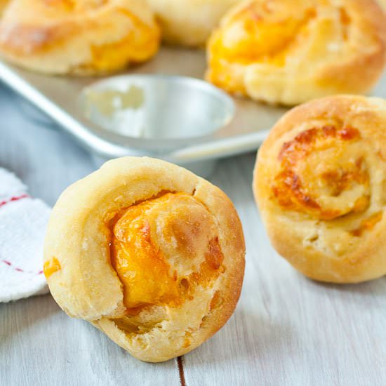 Garlic Cheddar Brioche Rolls