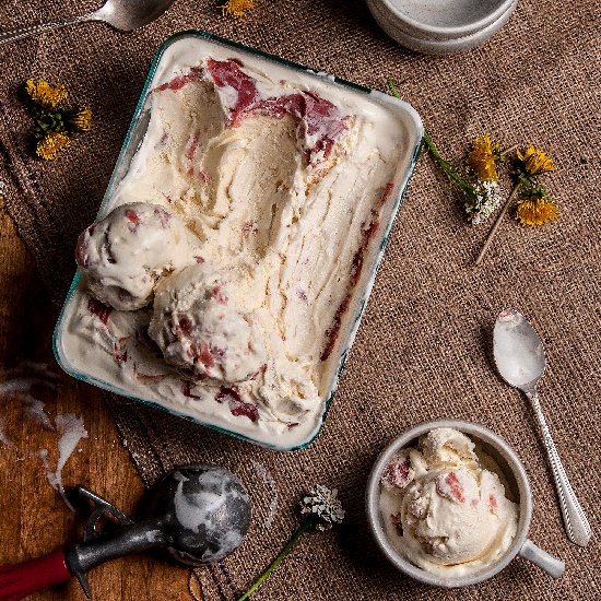 Rhubarb-Swirl Ice Cream