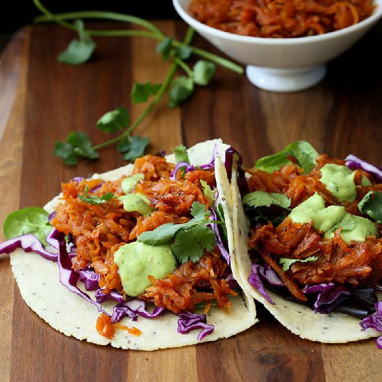 Pulled Butternut Squash Tacos