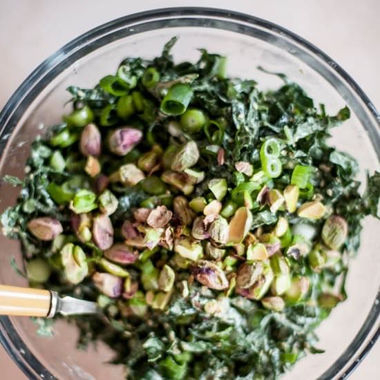 Shredded Kale Salad w/ Tahini Miso