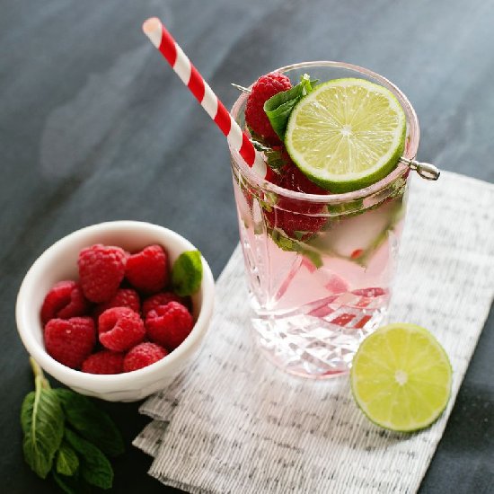 Raspberry Basil Mojito