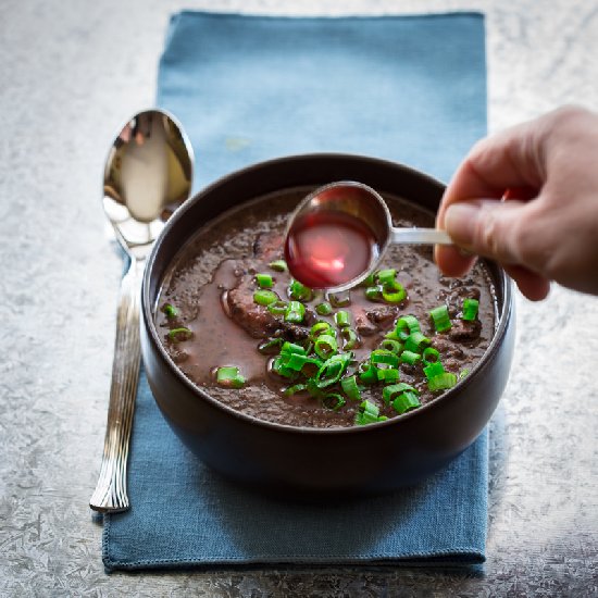 Smoky Black Bean Soup with Ham Hock